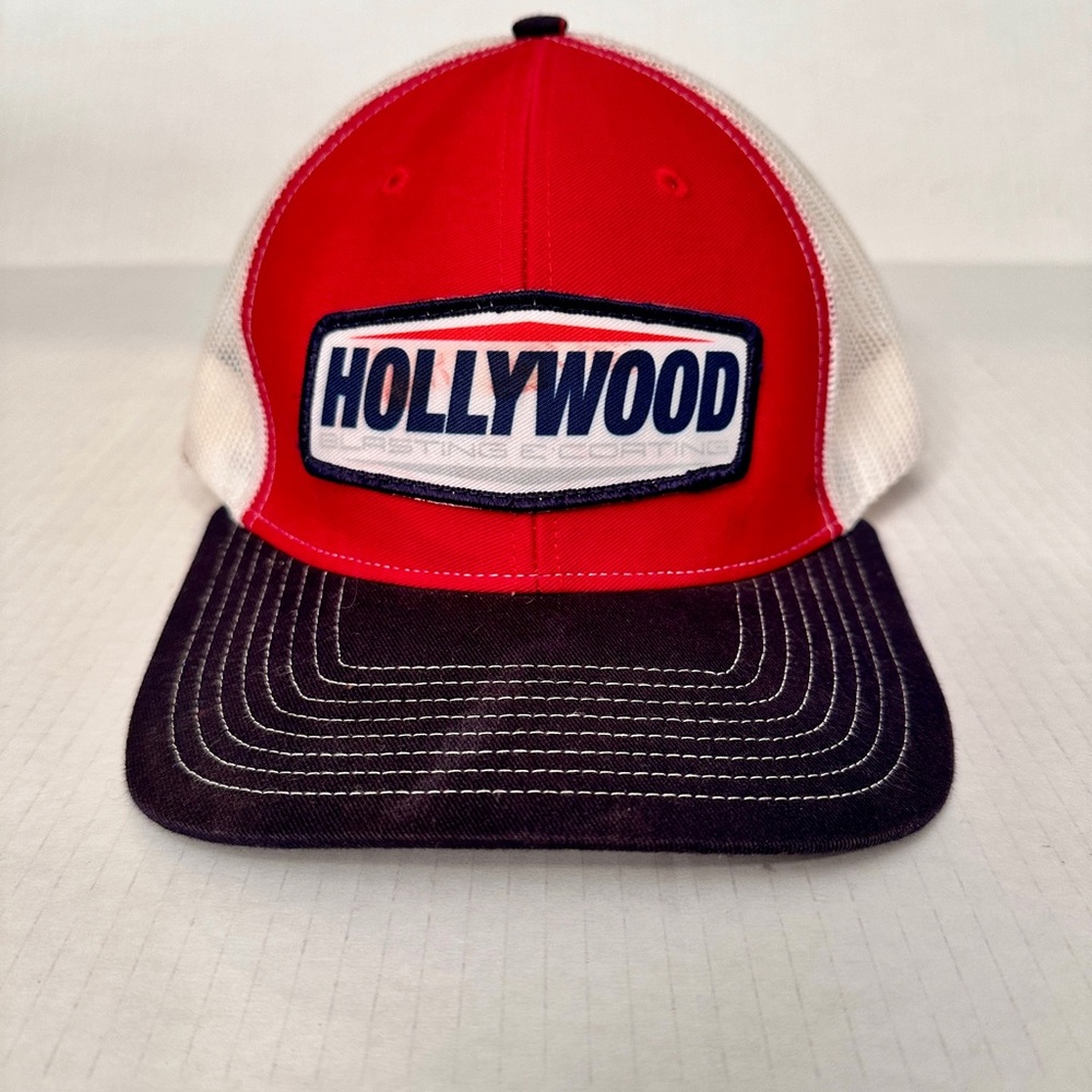 Hollywood Trucker Hat Red Black Mesh SnapBack Cap